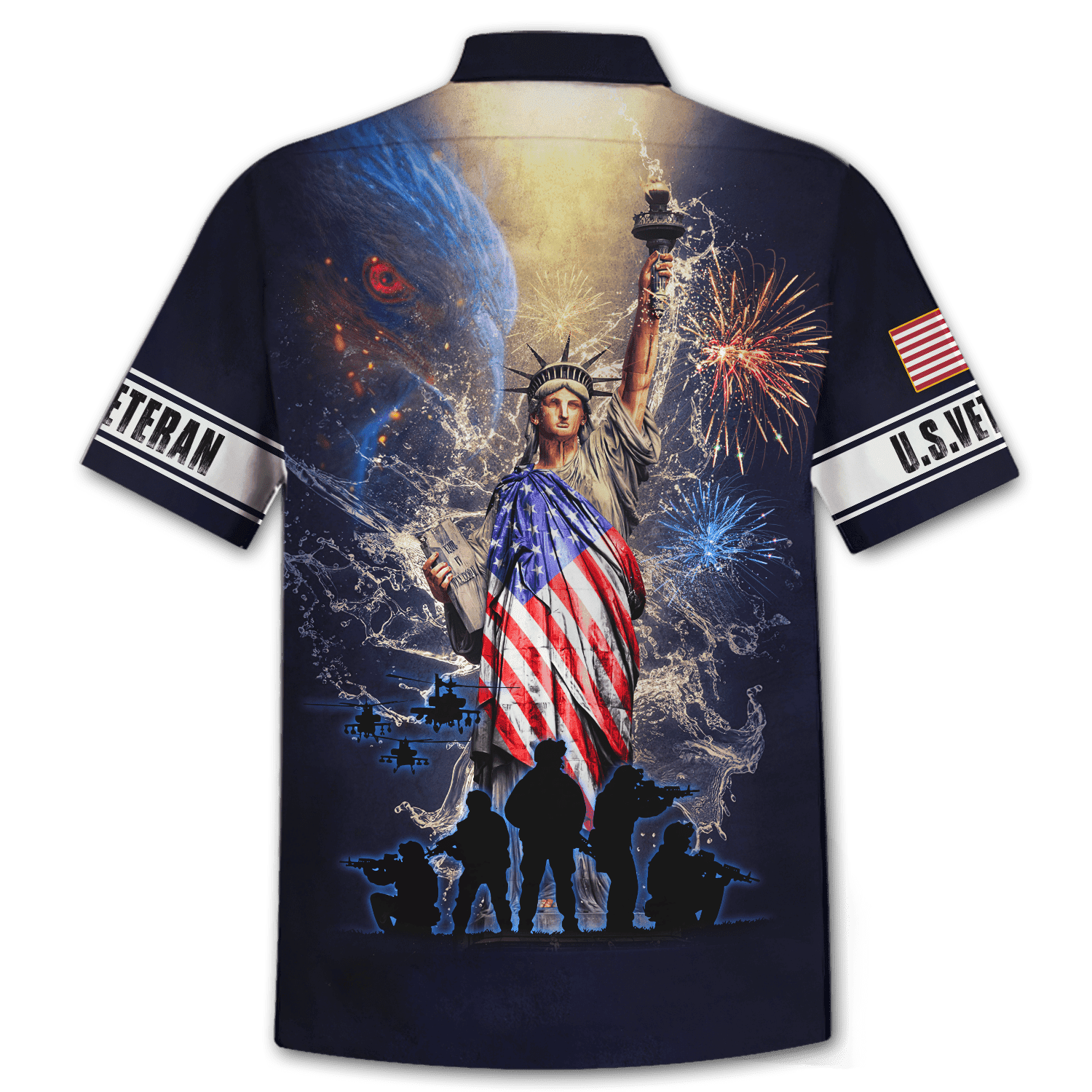 Eagle Us Veteran 3D All Over Printed Unisex Hawaii Shirts