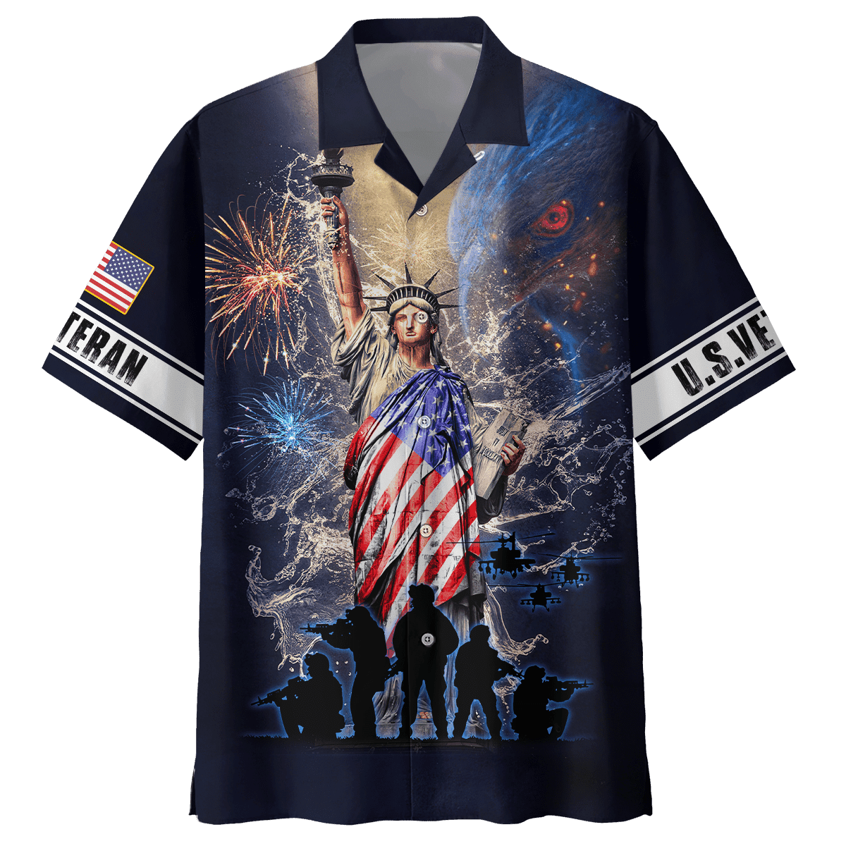 Eagle Us Veteran 3D All Over Printed Unisex Hawaii Shirts