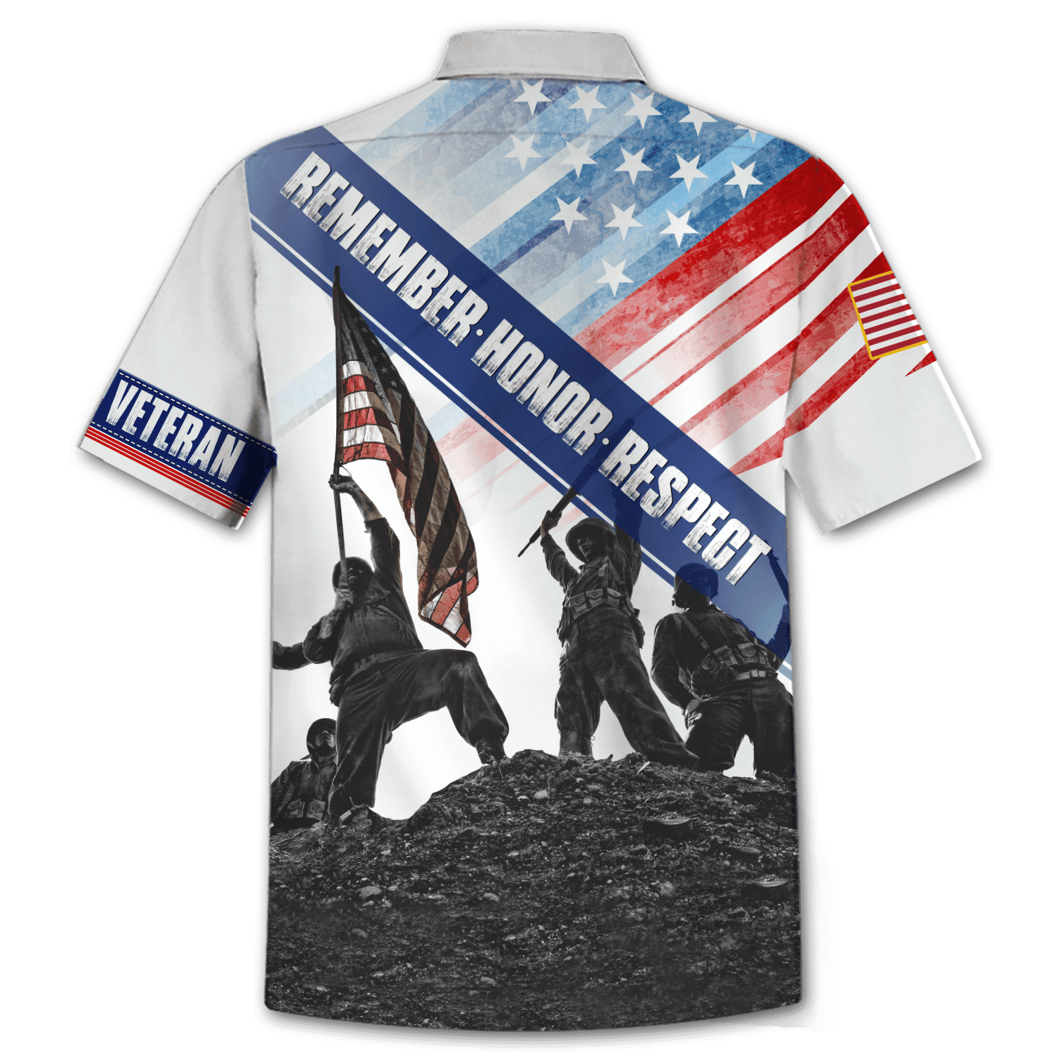 Us Veteran - Remember Honor Respect- Unisex Hawaiian Shirts
