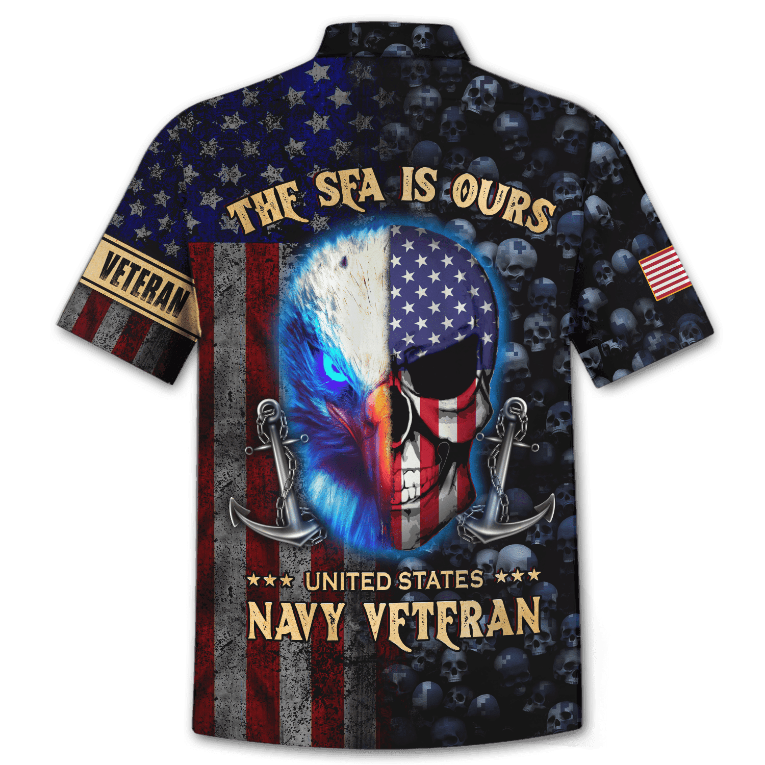 Eagle Us Navy Veteran 3D All Over Printed Unisex Hawaiian Shirts