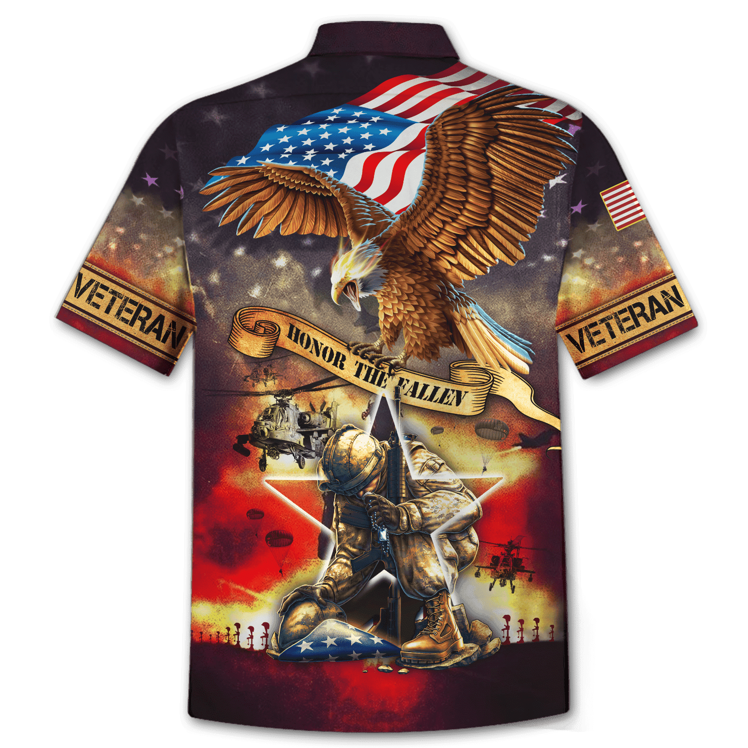 Honor The Fallen - Eagle U.S Veteran Unisex Hawaiian Shirts