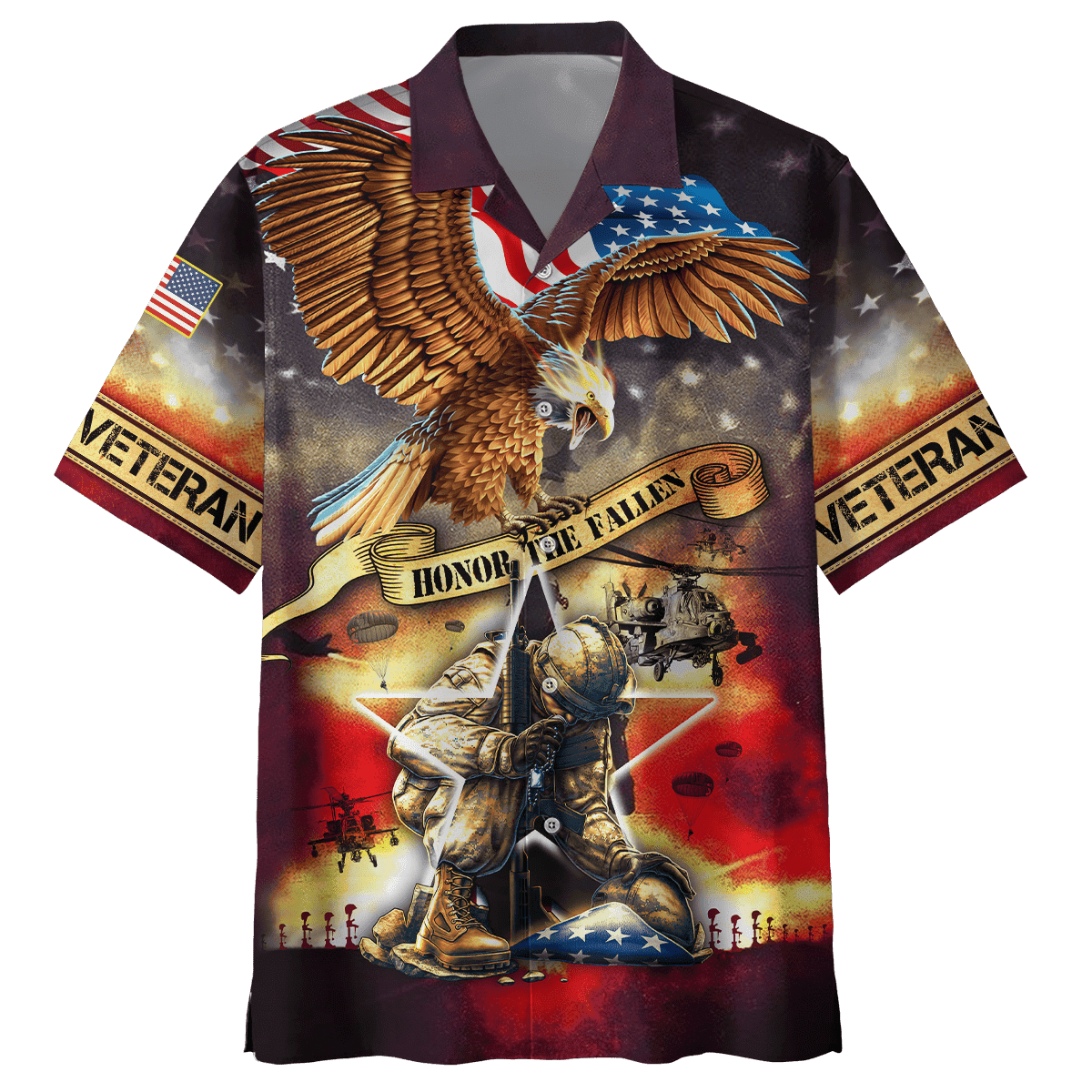 Honor The Fallen - Eagle U.S Veteran Unisex Hawaiian Shirts