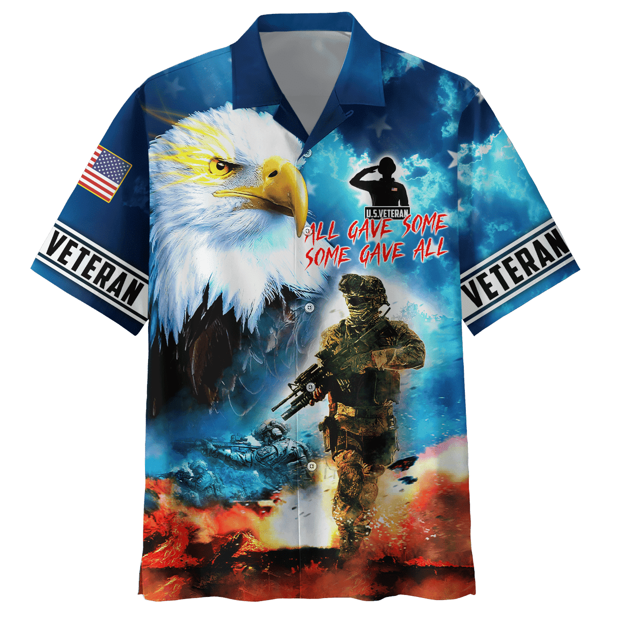 All Gave Some Some Gave All - Eagle U.S Veteran Unisex Hawaiian Shirts