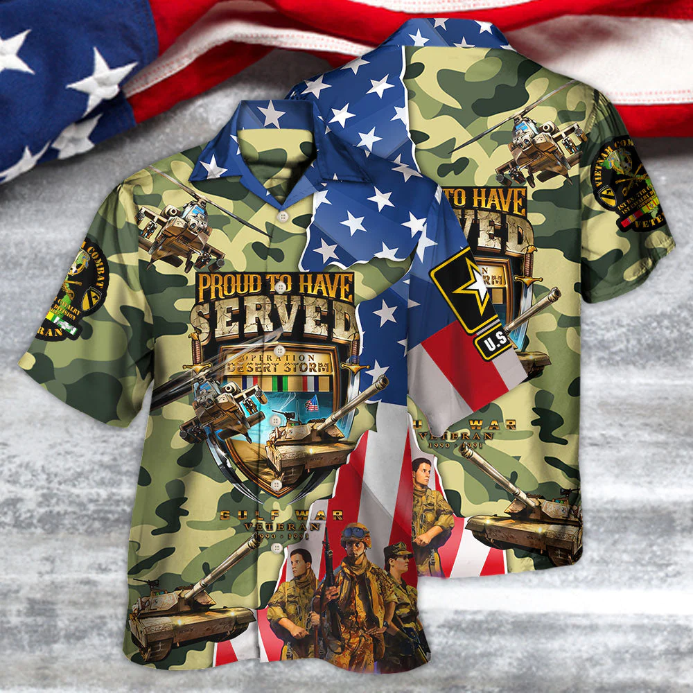 Veteran Colorful America Veteran War And Peace Proud To Have Veteran Hawaiian Shirt Shirt - Beachwear For Men - Hawaiian Shirts