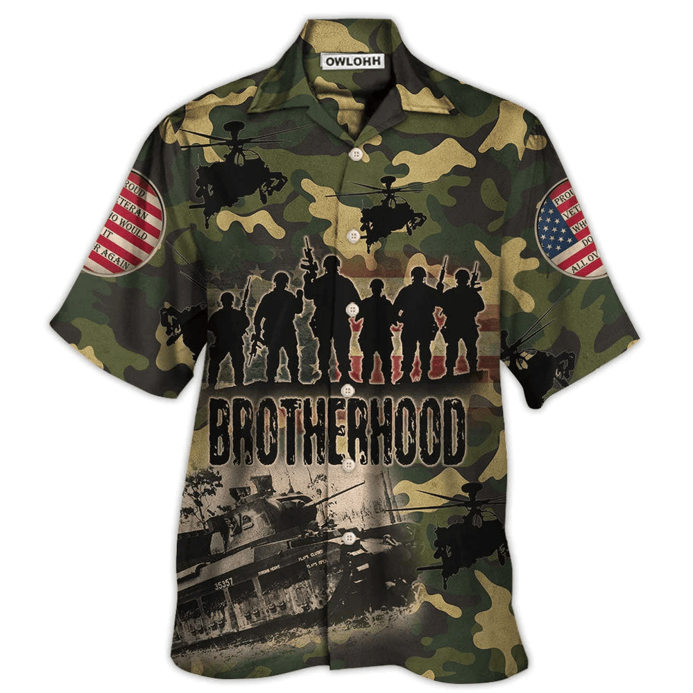 Veteran Thanks For Your Brave Veteran Brotherhood Hawaiian Shirt - Beachwear For Men - Hawaiian Shirts