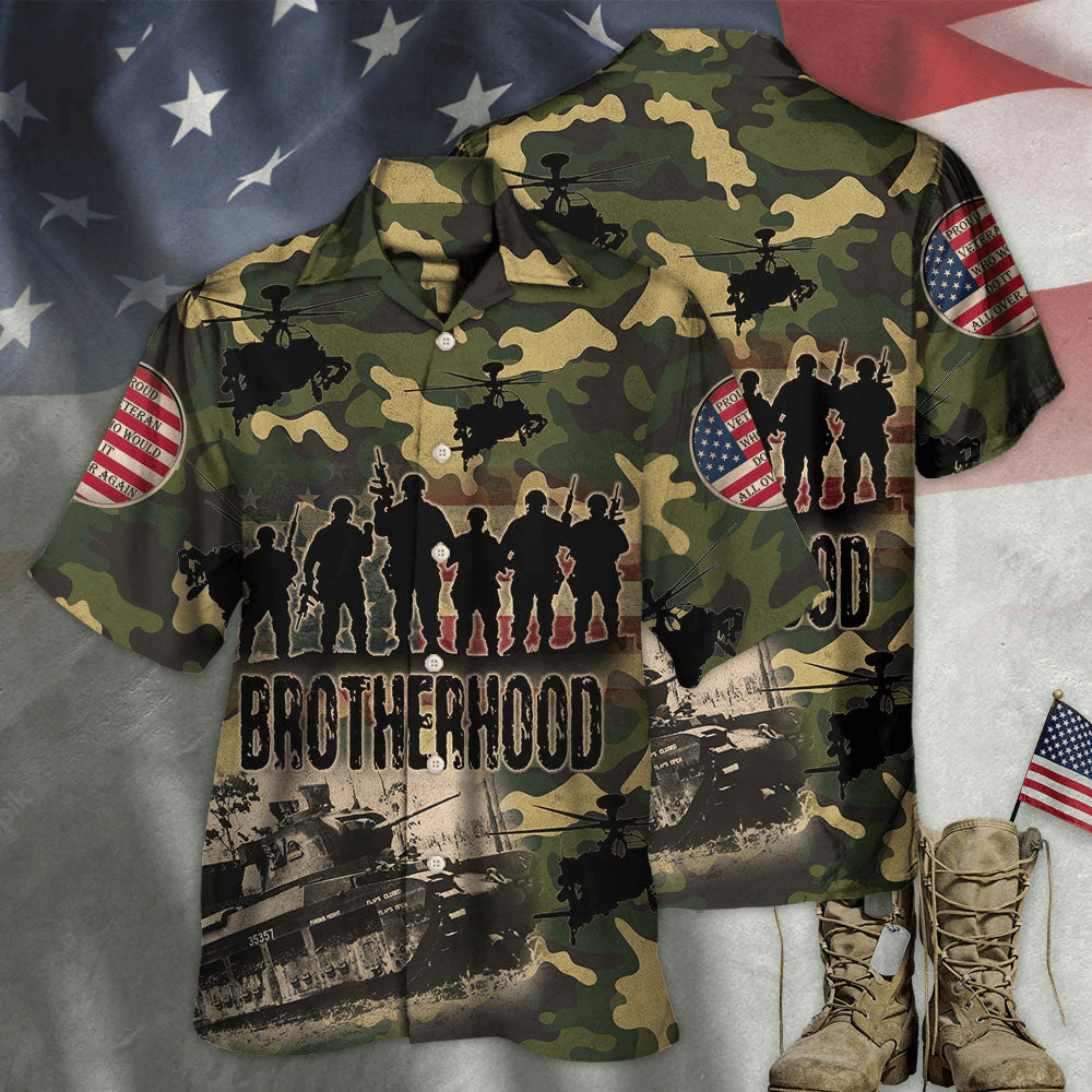 Veteran Thanks For Your Brave Veteran Brotherhood Hawaiian Shirt - Beachwear For Men - Hawaiian Shirts