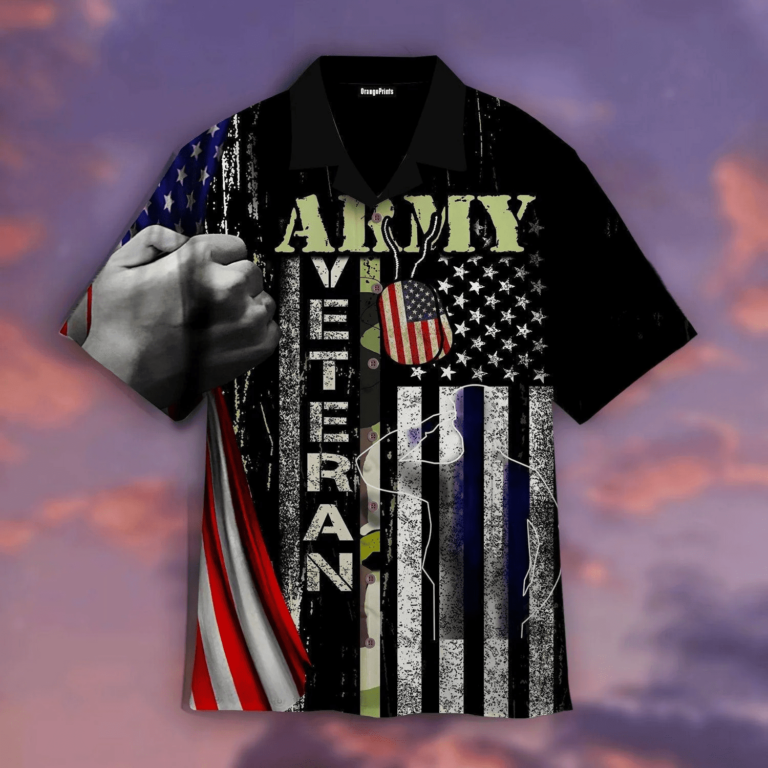 U.S Army Veteran Pride Full Printing Veteran American Hawaiian Shirt - Gift For A Vetaran - Short Sleeve Hawaiian Shirt