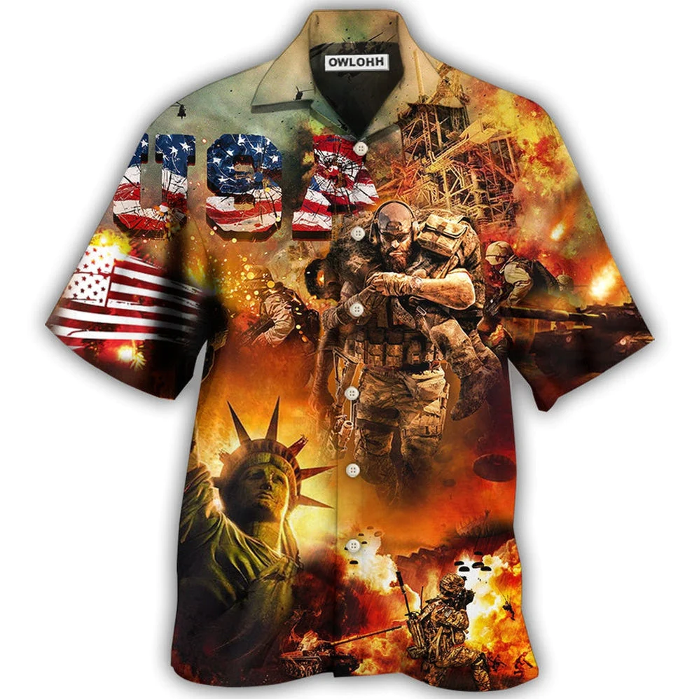 Veteran America Independence Day Veteran Usa Hawaiian Shirt - Beachwear For Men - Hawaiian Shirts