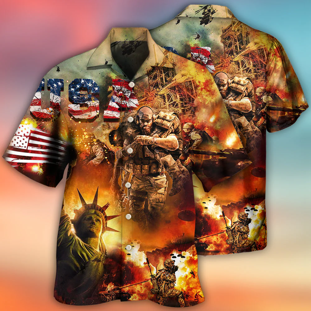 Veteran America Independence Day Veteran Usa Hawaiian Shirt - Beachwear For Men - Hawaiian Shirts