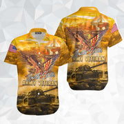 Amazing Patriot Eagle Us Army Veteran Hawaiian Shirt Shirt - Gift For A Vetaran - Short Sleeve Hawaiian Shirt