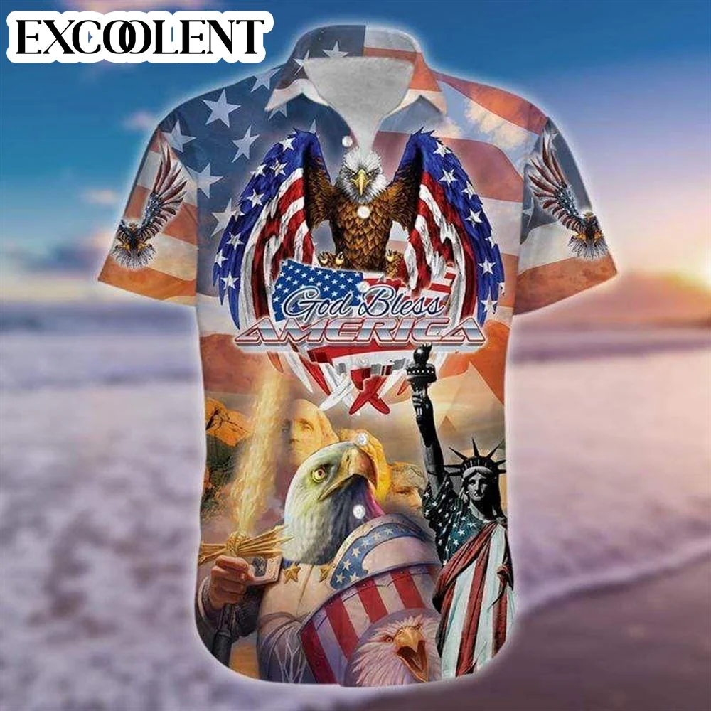 God Bless American Patriotism Eagle Veteran Hawaiian Shirt Shirt