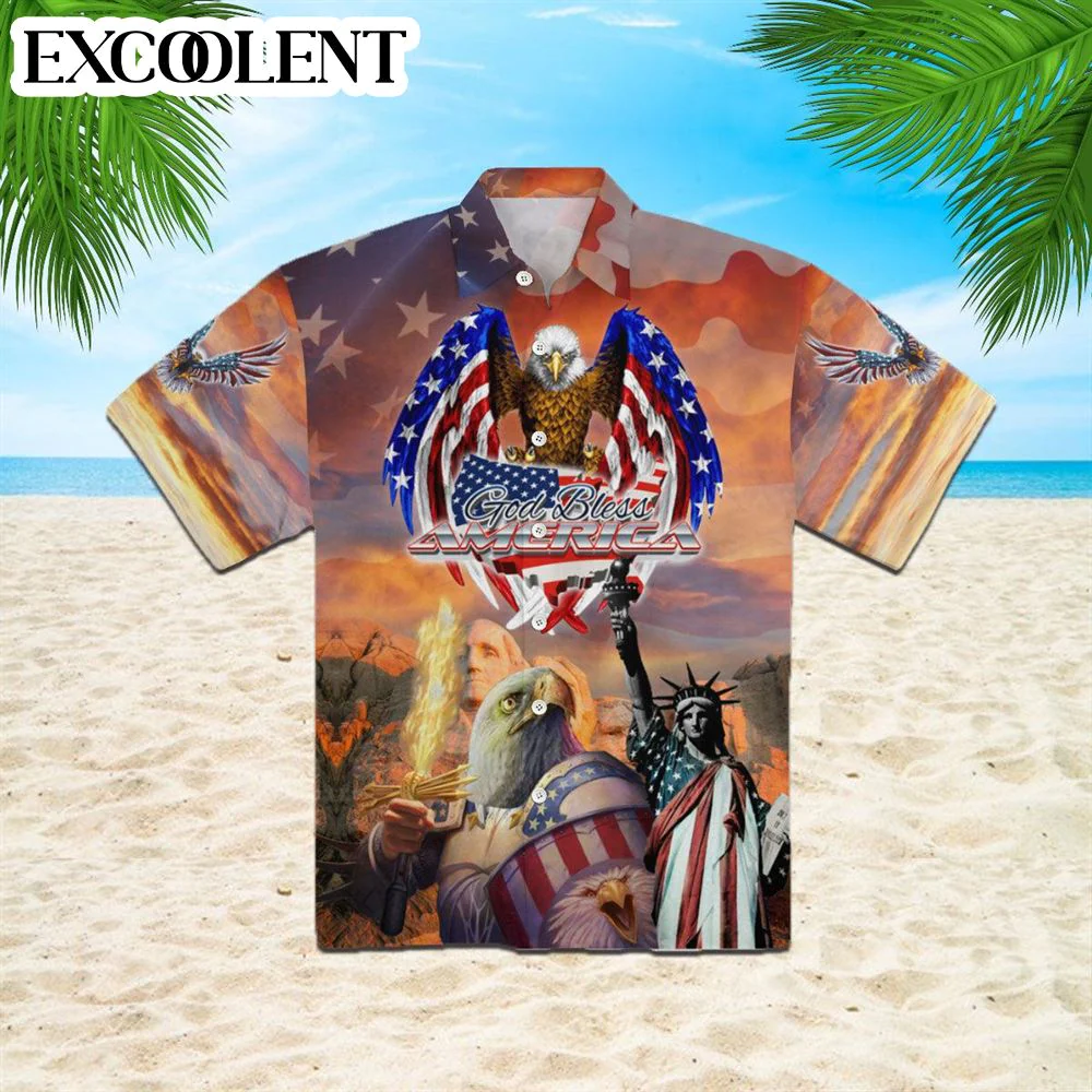 God Bless American Patriotism Eagle Veteran Hawaiian Shirt Shirt