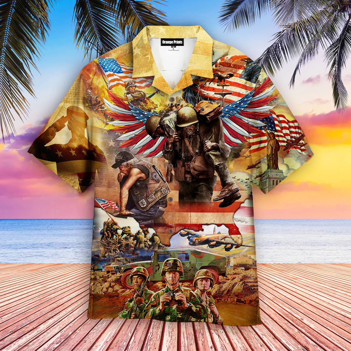 Memorial Day Proud To Be American Veteran Aloha Hawaiian Shirts - Beachwear For Men - Hawaiian Shirts