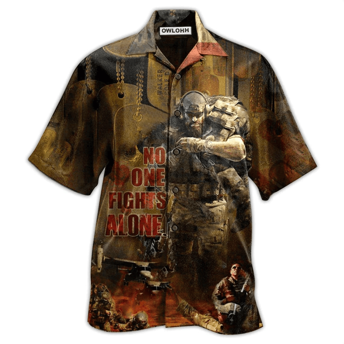 Veteran No One Fights Alone Classic Style Hawaiian Shirt - Beachwear For Men - Hawaiian Shirts