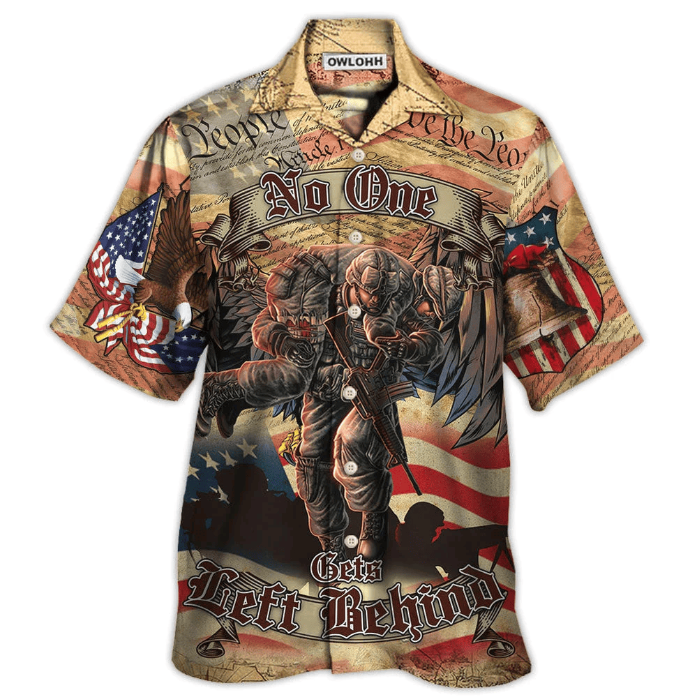 Veteran Cool No One Left Behind Cool And Classic Style Hawaiian Shirt - Beachwear For Men - Hawaiian Shirts