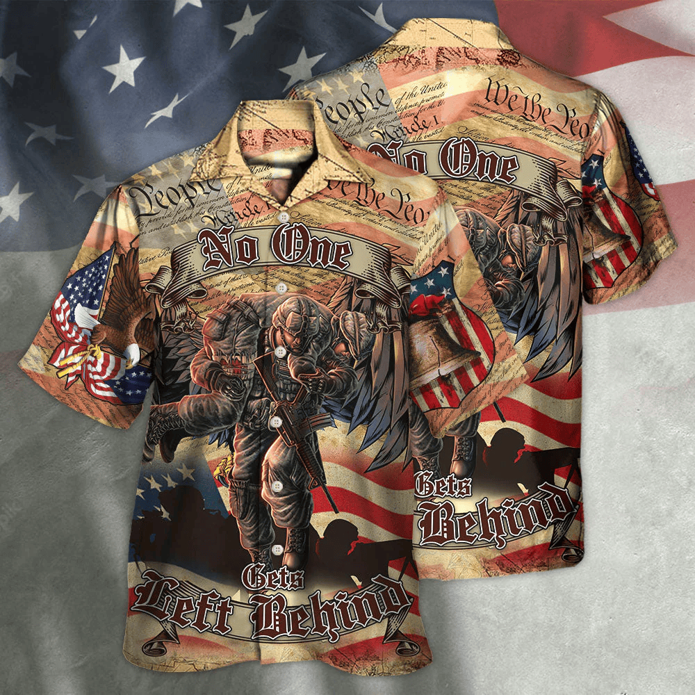 Veteran Cool No One Left Behind Cool And Classic Style Hawaiian Shirt - Beachwear For Men - Hawaiian Shirts