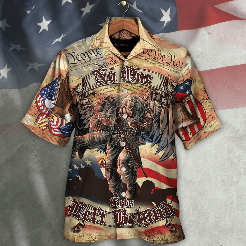 Veteran Cool No One Left Behind Cool And Classic Style Hawaiian Shirt - Beachwear For Men - Hawaiian Shirts