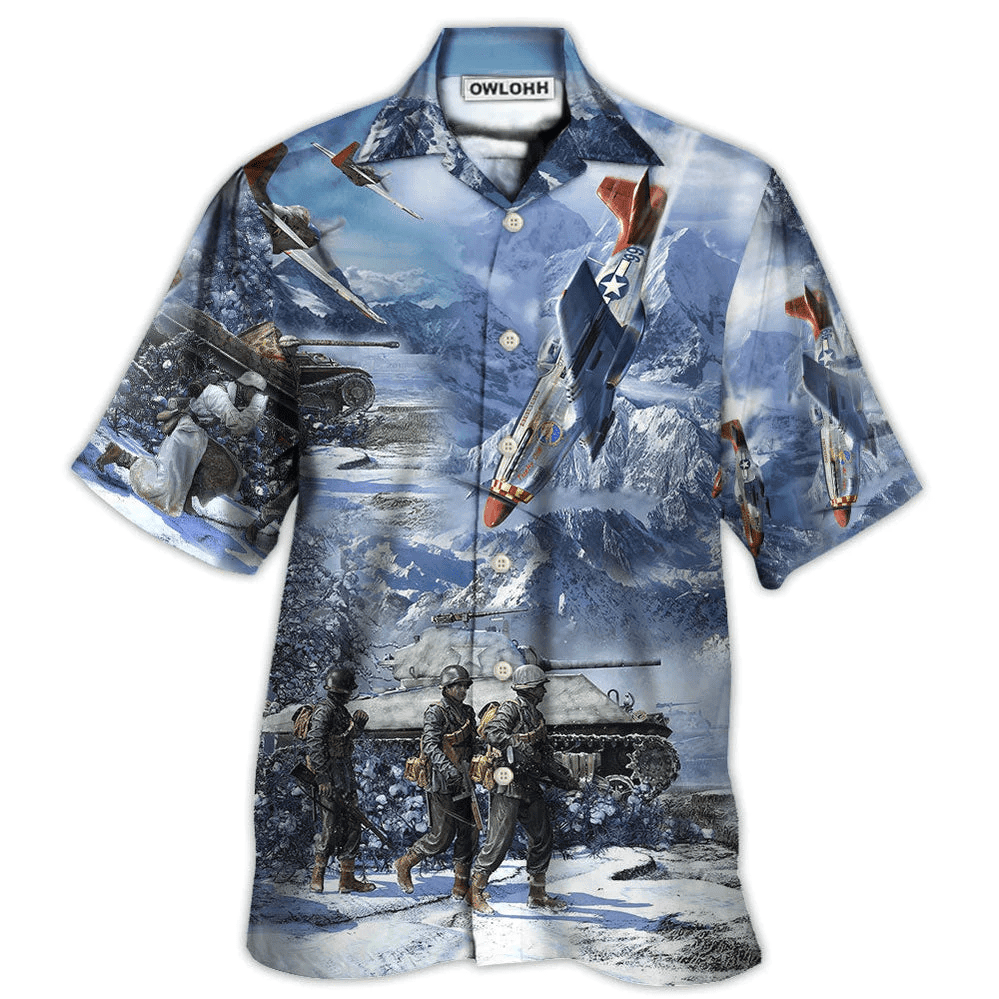 Veteran Only The Dead Have Seen The End Of War With Ice Snow Hawaiian Shirt - Beachwear For Men - Hawaiian Shirts