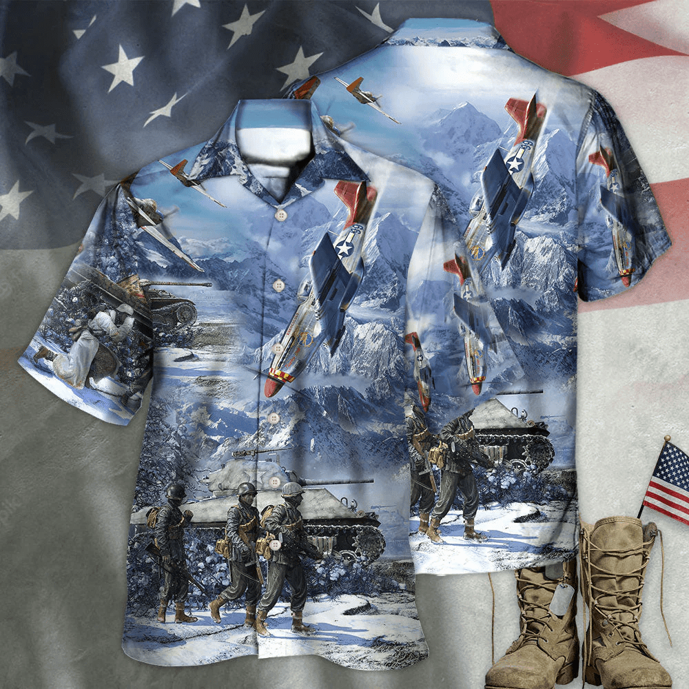 Veteran Only The Dead Have Seen The End Of War With Ice Snow Hawaiian Shirt - Beachwear For Men - Hawaiian Shirts