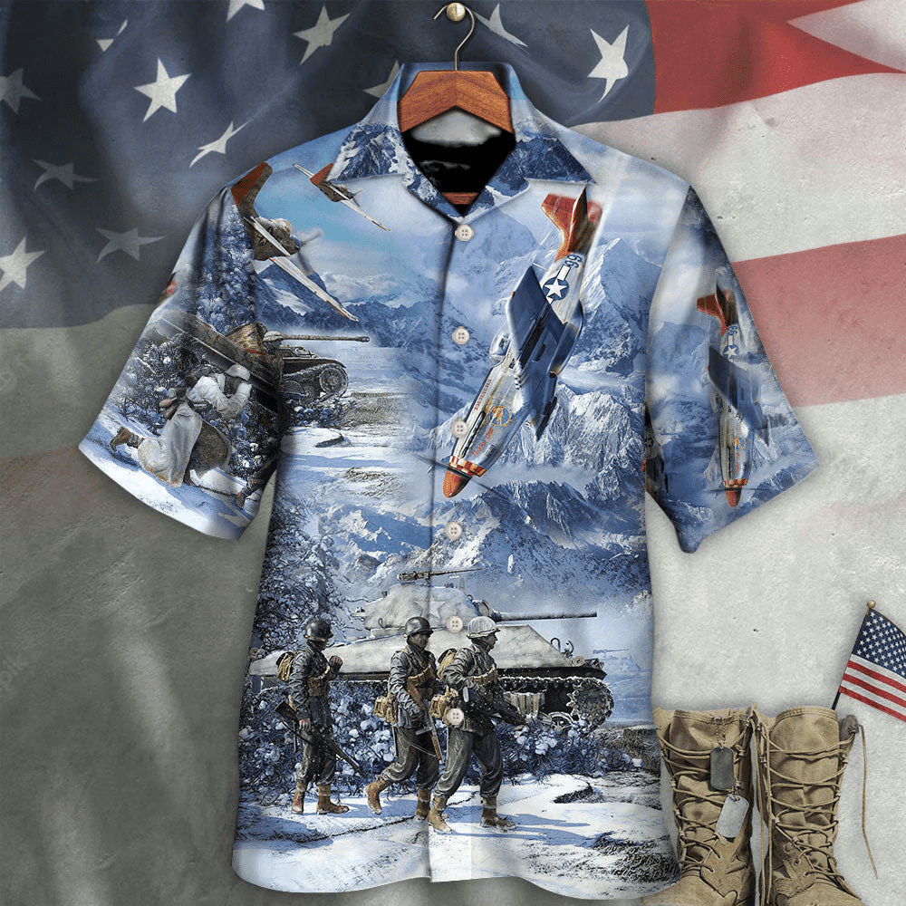 Veteran Only The Dead Have Seen The End Of War With Ice Snow Hawaiian Shirt - Beachwear For Men - Hawaiian Shirts