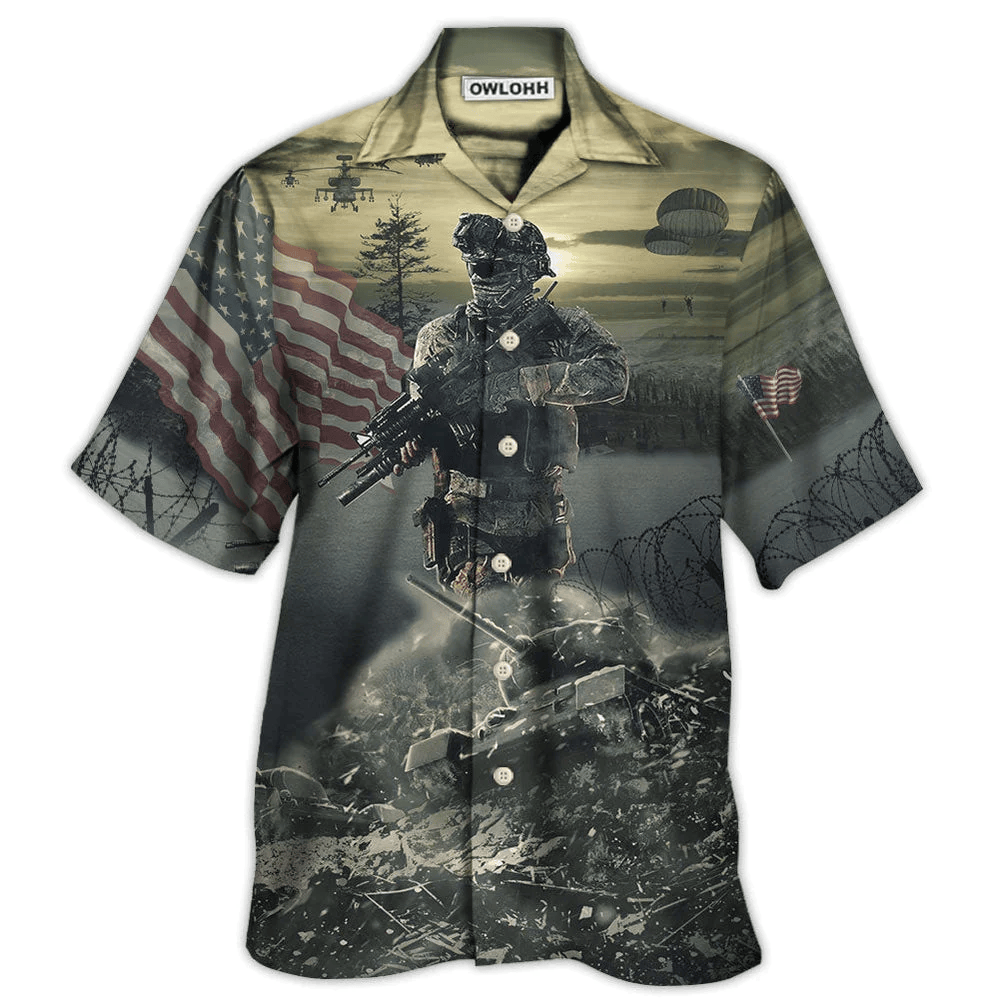 Veteran Brave Steps With Tree Hawaiian Shirt - Beachwear For Men - Hawaiian Shirts