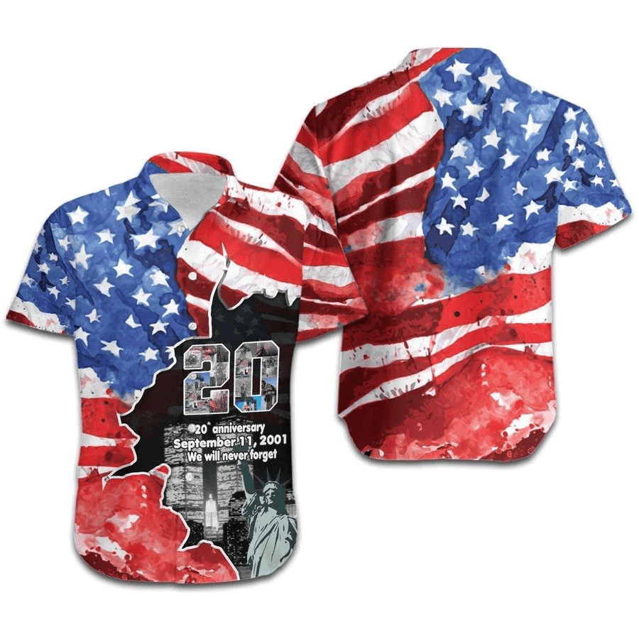 We Will Never Forget American Veteran Aloha Hawaiian Shirts - Beachwear For Men - Hawaiian Shirts