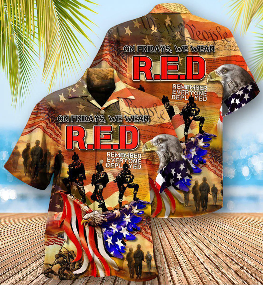 Veteran America My Patriotic Heart Beats Hawaiian Shirt - Beachwear For Men - Hawaiian Shirts