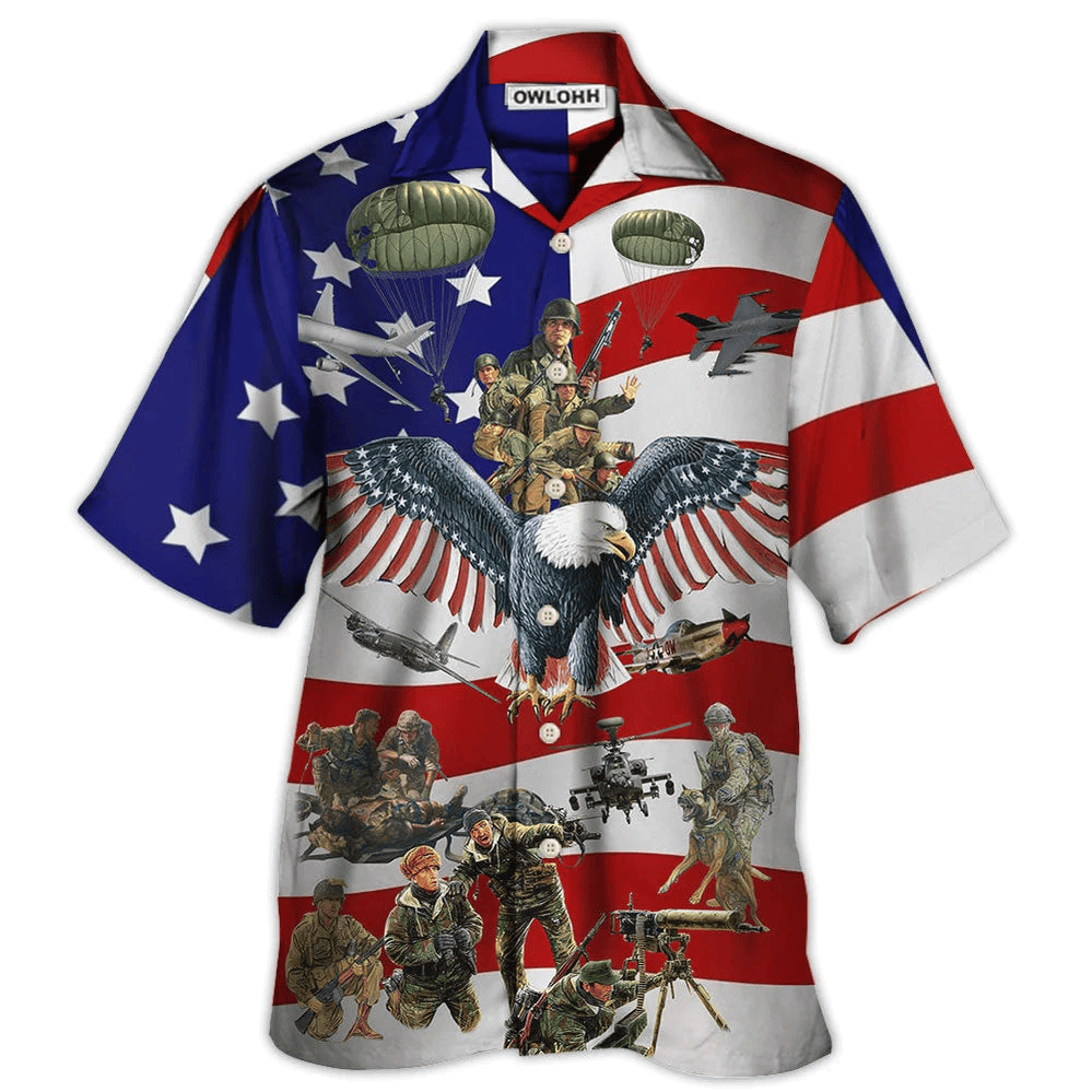 Veteran We Always Remember You With Flag Background Hawaiian Shirt - Beachwear For Men - Hawaiian Shirts