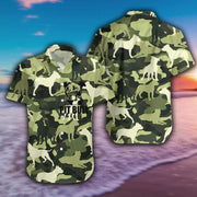 Pit Bull Camo Dog Army Veteran Unisex Hawaiian Shirt - Gift For A Vetaran - Short Sleeve Hawaiian Shirt
