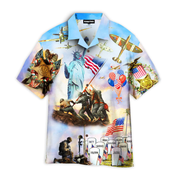 4Th Of July Happy Independence Day Veteran Hawaiian Shirt Shirt - Beachwear For Men - Hawaiian Shirts