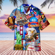 America Eagle Victory Independence Day 4Th Of July Hawaiian Shirt - Gift For A Vetaran - Short Sleeve Hawaiian Shirt
