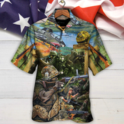Veteran With Respect Honorand Gratitude With Helicopter Hawaiian Shirt - Beachwear For Men - Hawaiian Shirts