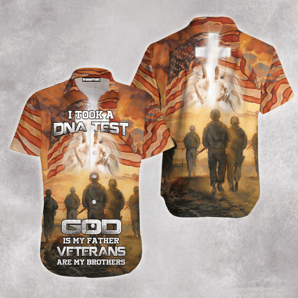 I Took A Dna Test God Is My Father Veterans Hawaiian Shirt - Beachwear For Men - Hawaiian Shirts