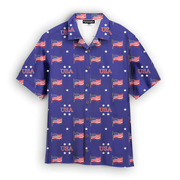 Fourth Of July Usa Patriotic Flags Hawaiian Shirt - Gift For A Vetaran - Short Sleeve Hawaiian Shirt