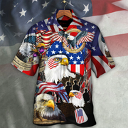 Veteran A True Hero Is Measured By Strength Of His Heart With Eagle Hawaiian Shirt - Beachwear For Men - Hawaiian Shirts