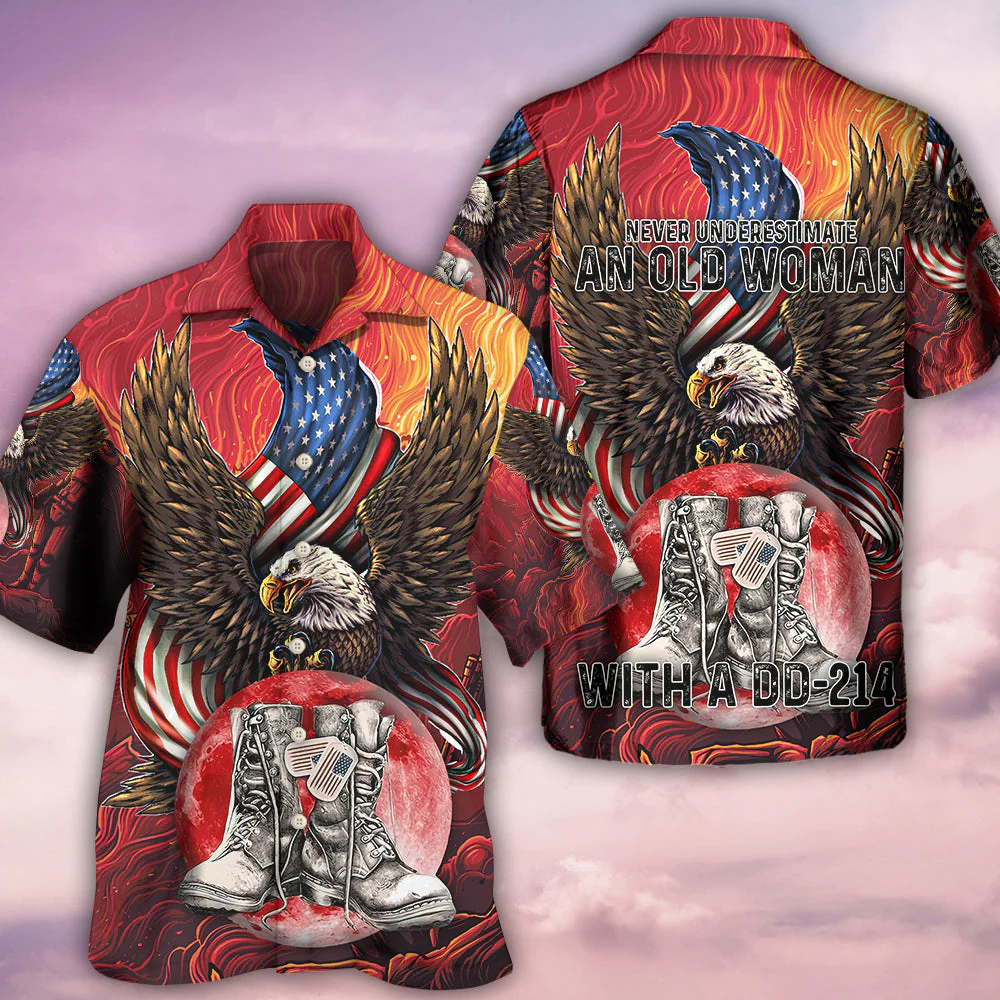 Veteran Boots Never Underestimate Hawaiian Shirt - Beachwear For Men - Hawaiian Shirts
