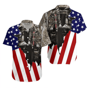 Us Army Uniform American Flag Patriotic Hawaiian Shirt - Gift For A Vetaran - Short Sleeve Hawaiian Shirt