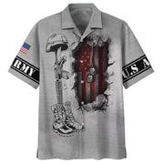 Dog Tag Us Army Do Not Give In To The War Veterans Hawaiian Shirts Men - Dog Hawaiian Shirt - Gifts For Dog Lovers