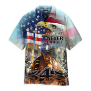 Patriot Day 911 Never Forget September Firefighter Hawaiian Shirt - Gift For A Vetaran - Short Sleeve Hawaiian Shirt