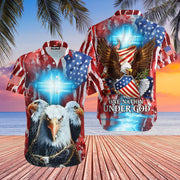Memorial Day One Nation Under God Eagle Hawaiian Shirt - Gift For A Vetaran - Short Sleeve Hawaiian Shirt