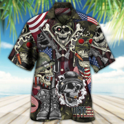 Veteran Skull War Art Hawaiian Shirt - Beachwear For Men - Hawaiian Shirts