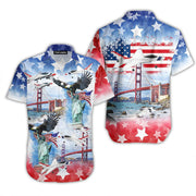 Eagle Usaf Air Independence Day Happy The 4Th Of July Hawaiian Shirt - Gift For A Vetaran - Short Sleeve Hawaiian Shirt