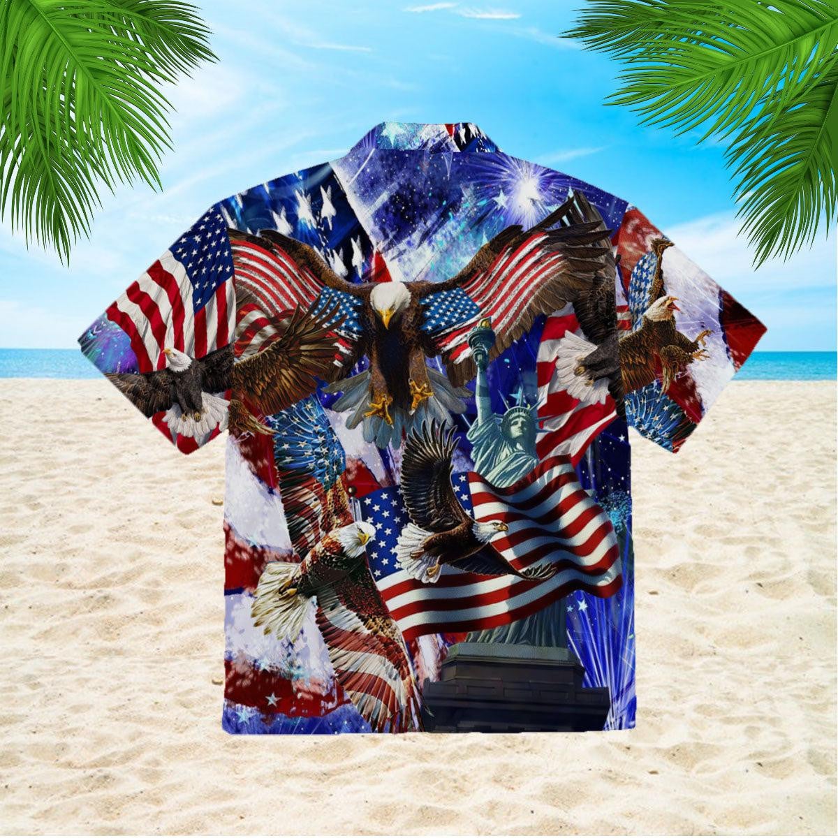 4Th Of July Happy Independence Day Hawaiian Shirt - Gift For A Vetaran - Short Sleeve Hawaiian Shirt