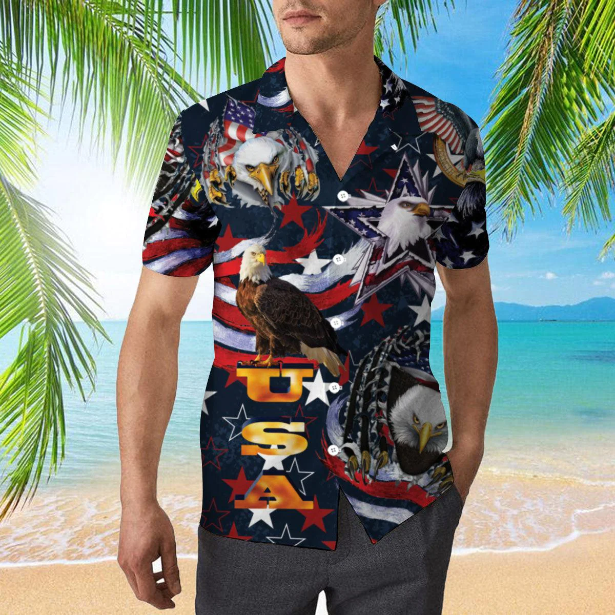 4Th Of July Usa Flag Independence Day Hawaiian Shirt - Gift For A Vetaran - Short Sleeve Hawaiian Shirt