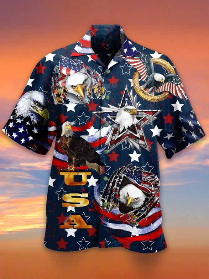 4Th Of July Usa Flag Independence Day Hawaiian Shirt - Gift For A Vetaran - Short Sleeve Hawaiian Shirt