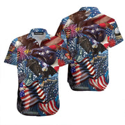 American Patriotic Eagle Memorial Day Hawaiian Shirt - Gift For A Vetaran - Short Sleeve Hawaiian Shirt