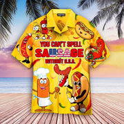 You Cant Spell Sausage Without Usa Happy 4Th Of July Hawaiian Shirt - Gift For A Vetaran - Short Sleeve Hawaiian Shirt