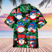 4Th Of July Happy Independence Day Gnomes Dancing Hawaiian Shirt - Gift For A Vetaran - Short Sleeve Hawaiian Shirt