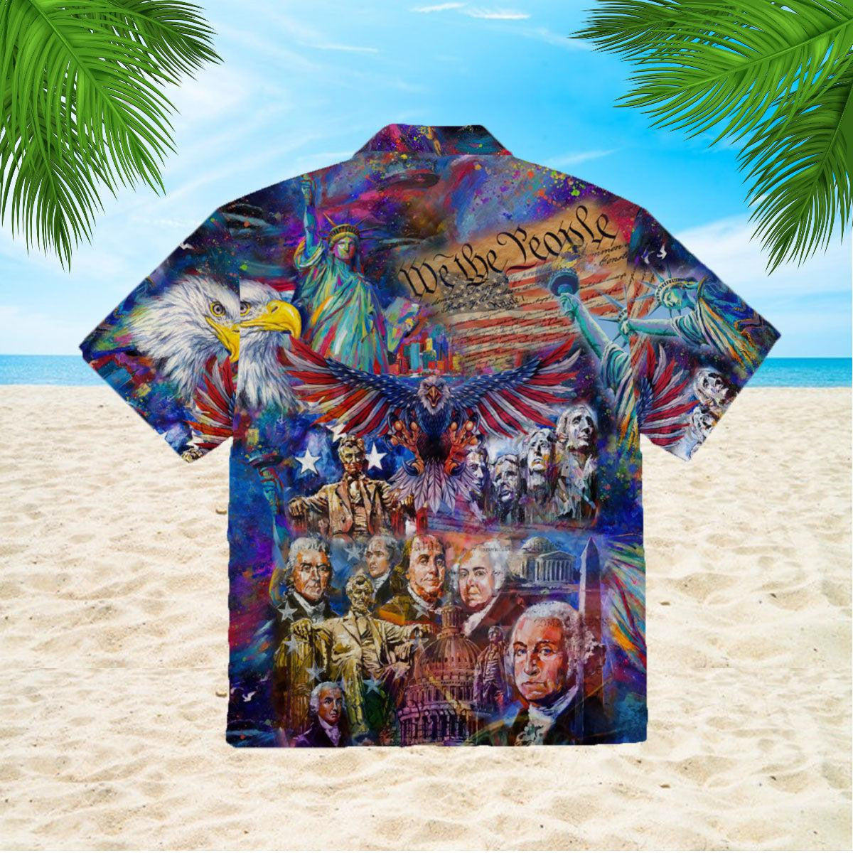 My Patriotic Heart American Independence Day Hawaiian Shirt - Gift For A Vetaran - Short Sleeve Hawaiian Shirt