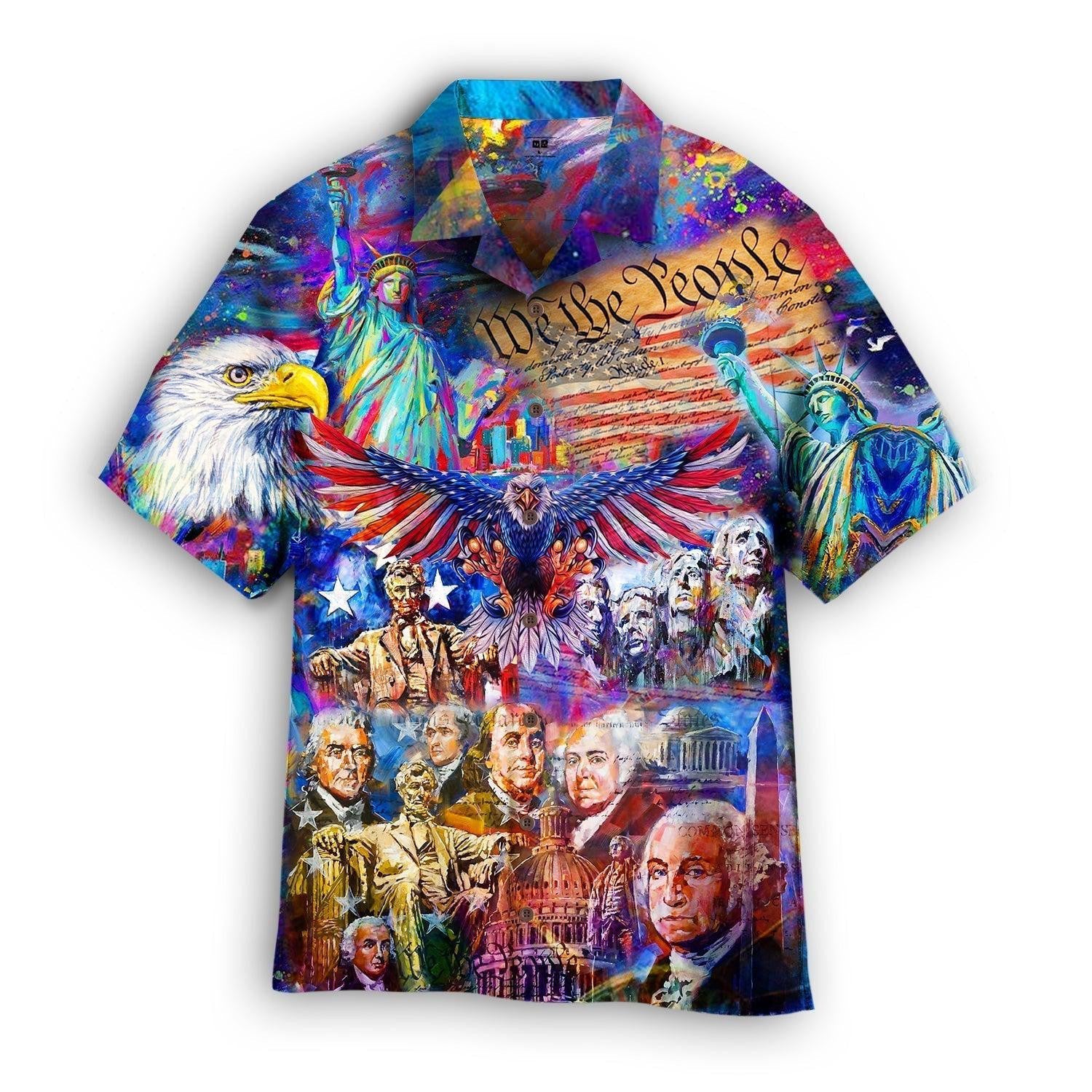 My Patriotic Heart American Independence Day Hawaiian Shirt - Gift For A Vetaran - Short Sleeve Hawaiian Shirt
